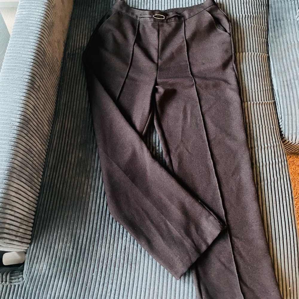 Black wool pants